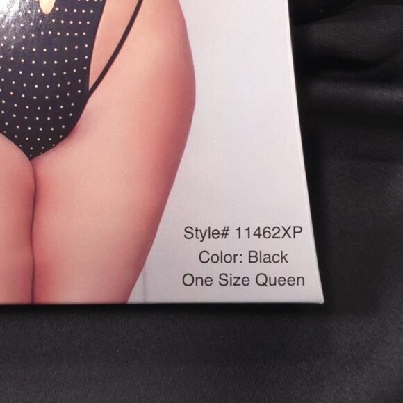 NWB Seven 'til Midnight Plus Queen Gold Metallic‎ Studded Teddy Black 11462XP - Picture 6 of 6